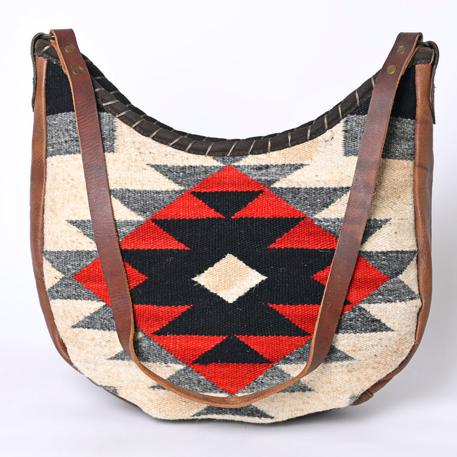 American Darling Handcrafted Western Leather Hobo Bag with Tribal Print – Genuine Leather, Spacious, and Stylish Design