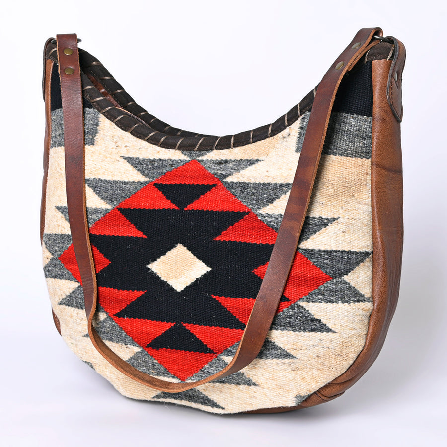 American Darling Handcrafted Western Leather Hobo Bag with Tribal Design - Uhorse