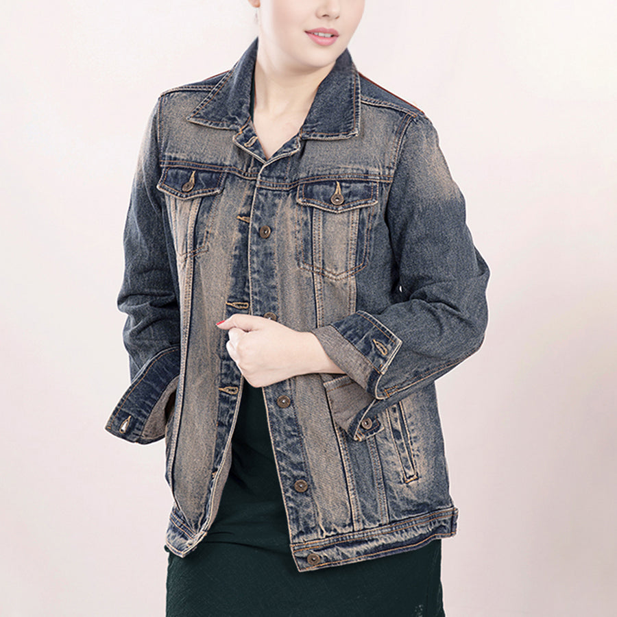 American Darling Genuine leather Hand tooled carved Women 100% cotton Denim jacket dress ladies girl | Shirt for
