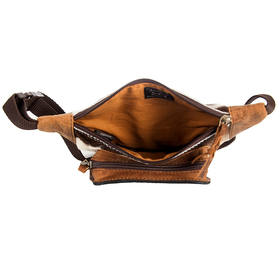 American Darling Western Fanny pack Hand Tooled Floral Carved Hair-On Cowhide Genuine Vegetable Tanned Leather Waist Bag