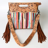 American Darling Clutch Hand Tooled Hair on Genuine Leather W. Women