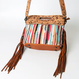 American Darling Clutch Hand Tooled Hair on Genuine Leather W. Women