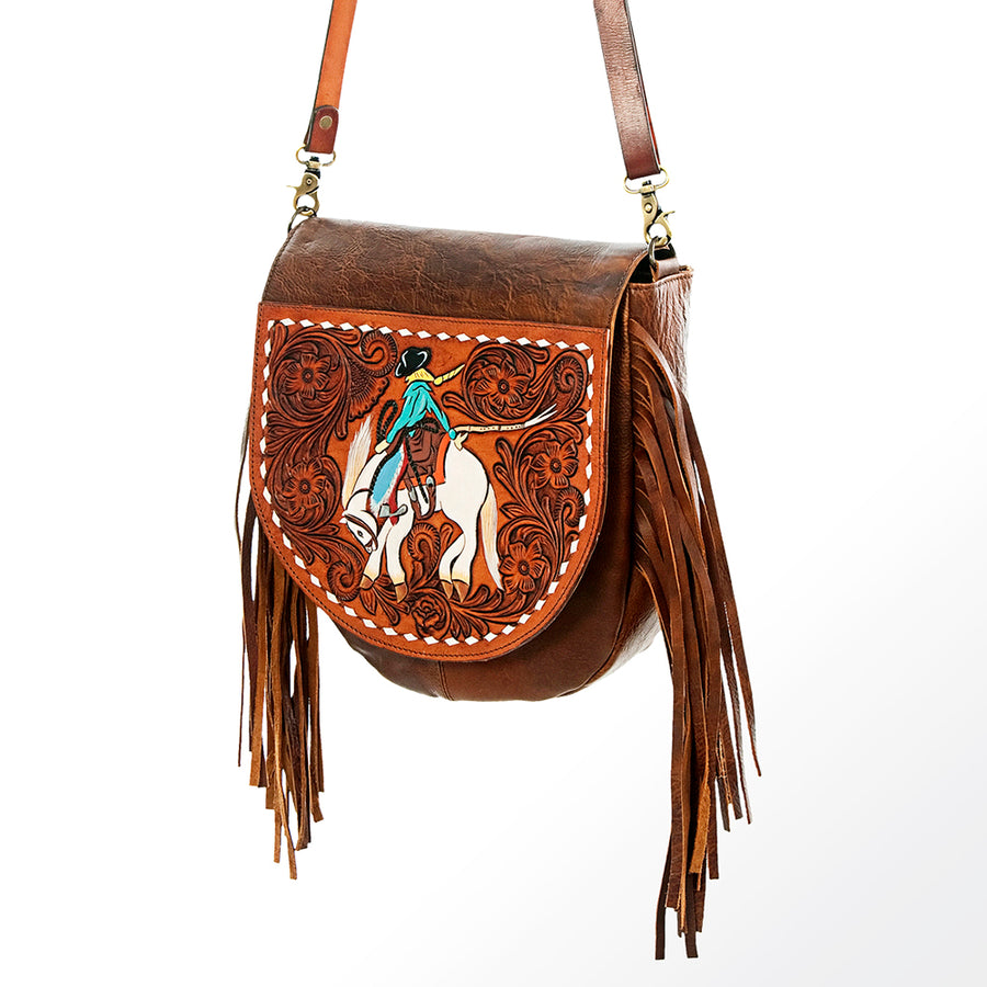 American Darling Messenger Hand Tooled Genuine W. Leather Women Bag | by Hilason – Cowboy and equestrian accessories