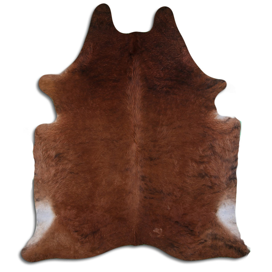 8 Ft X 7 Ft Brazilian Cowhide Skin Rug Hair-On Leather Carpet - Hilason