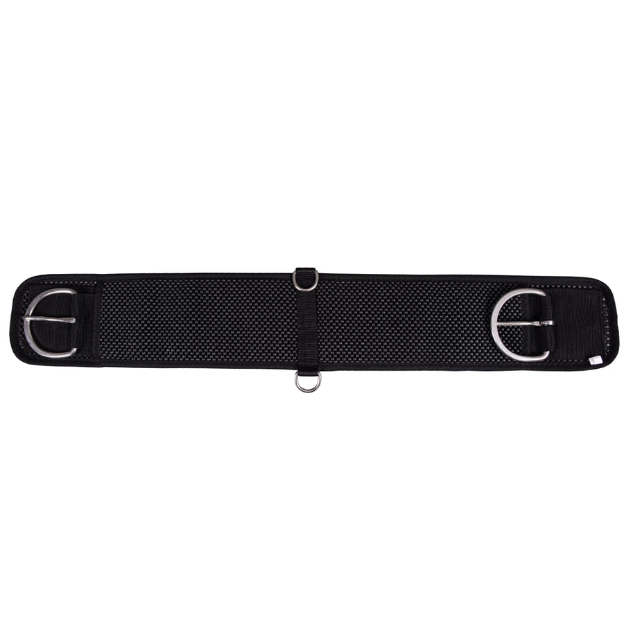 32 In Hilason Horse Mesh Neoprene Cinch Girth Stainless Steel Black - Uhorse