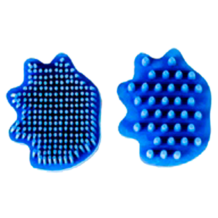 Blue rubber curry comb with nubs - Uhorse