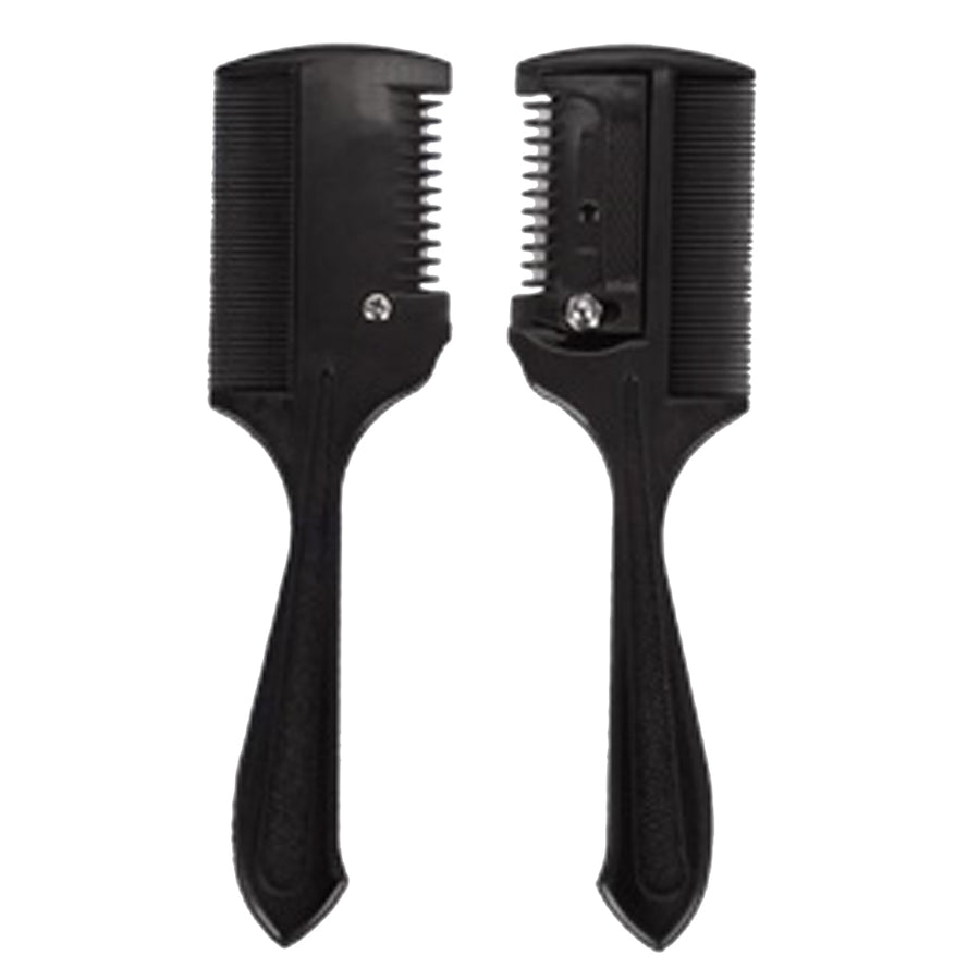 Hilason Thin Blade Plastic Comb with Ergonomic Handle Black - Uhorse