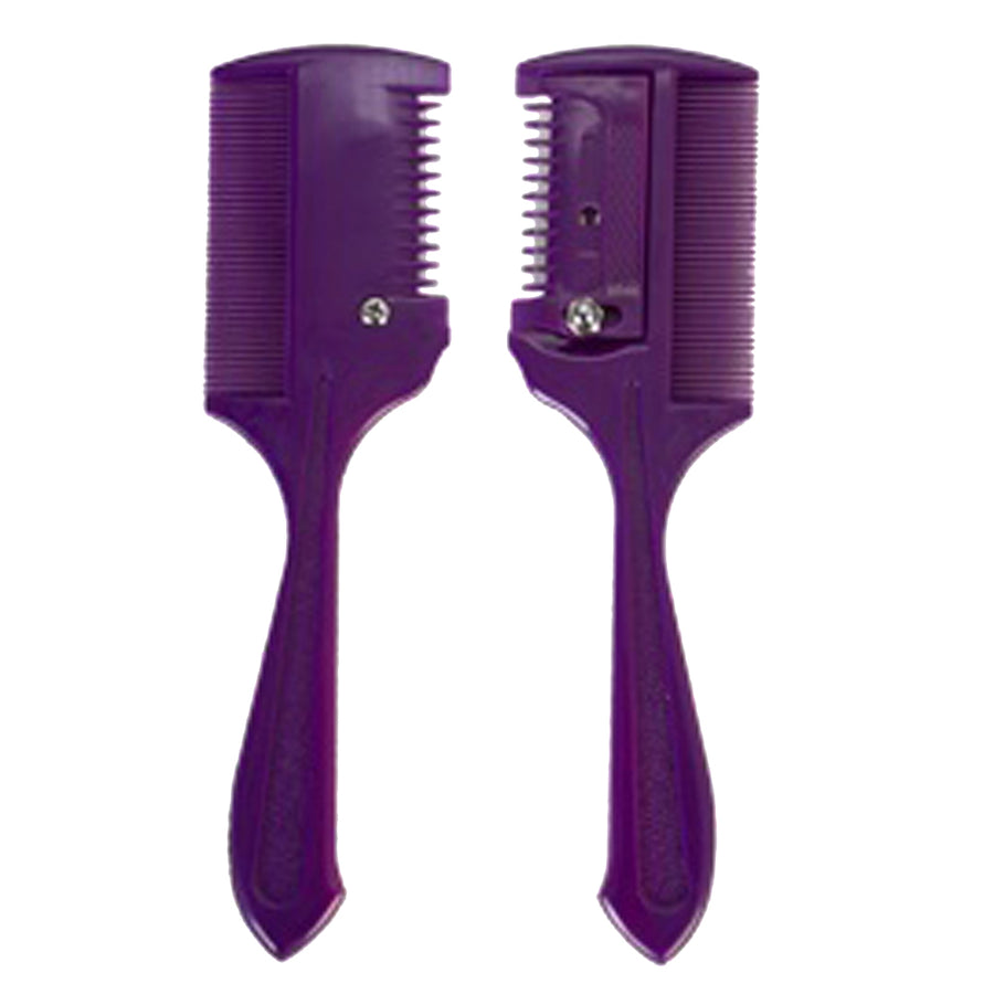 Hilason Thin Blade Plastic Comb with Ergonomic Handle Purple - Uhorse