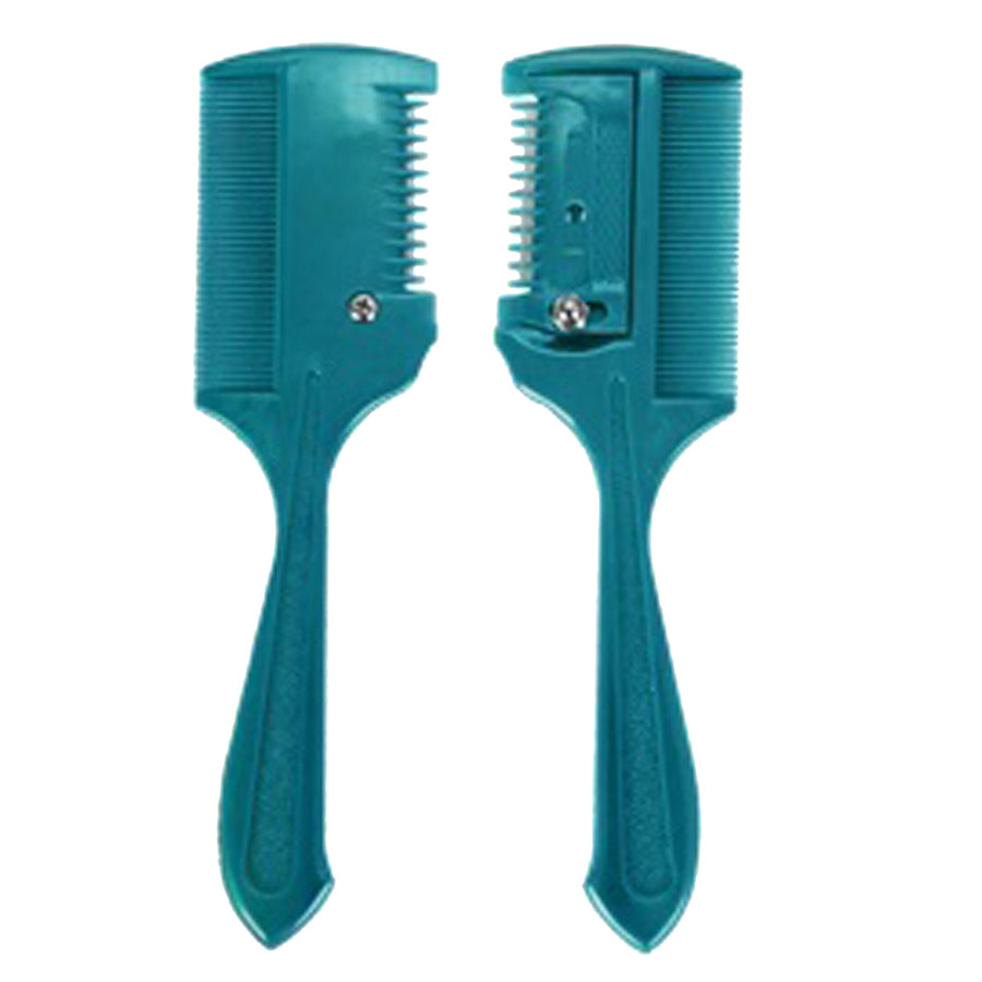 Hilason Thin Blade Plastic Comb with Ergonomic Handle Turquoise - Uhorse