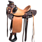 16 In W. H. Saddle American Leather Wade Ranch Roping Dark Brown by Hilason – Cowboy and equestrian accessories