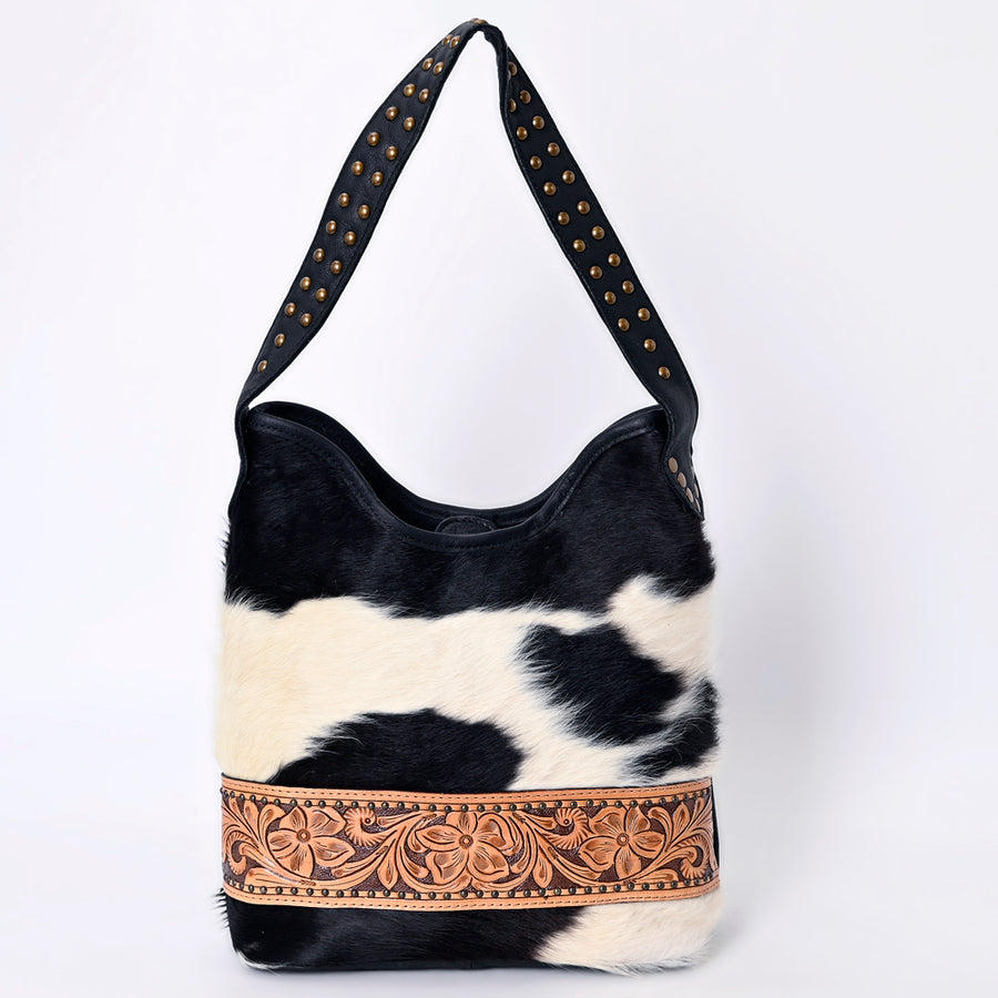 American Darling Handcrafted Cowhide Leather Hobo Bag with Tooled Floral Details - Western Luxe Fashion, Genuine Leather, Comfortable & Durable