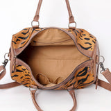 American Darling Handcrafted Western Leather Duffle Bag with Hair-On Cowhide – Spacious, Durable, and Stylish Travel Bag