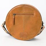 American Darling Genuine Leather Canteen Bag Women Hand Tooled Floral Carved Crossbody Purse Vegetable-Tanned Full Grain