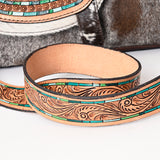 American Darling Genuine Leather Cross body Bag Women Hair-On Cowhide Floral Hand Tooled Purse with Fringe YKK Zipper