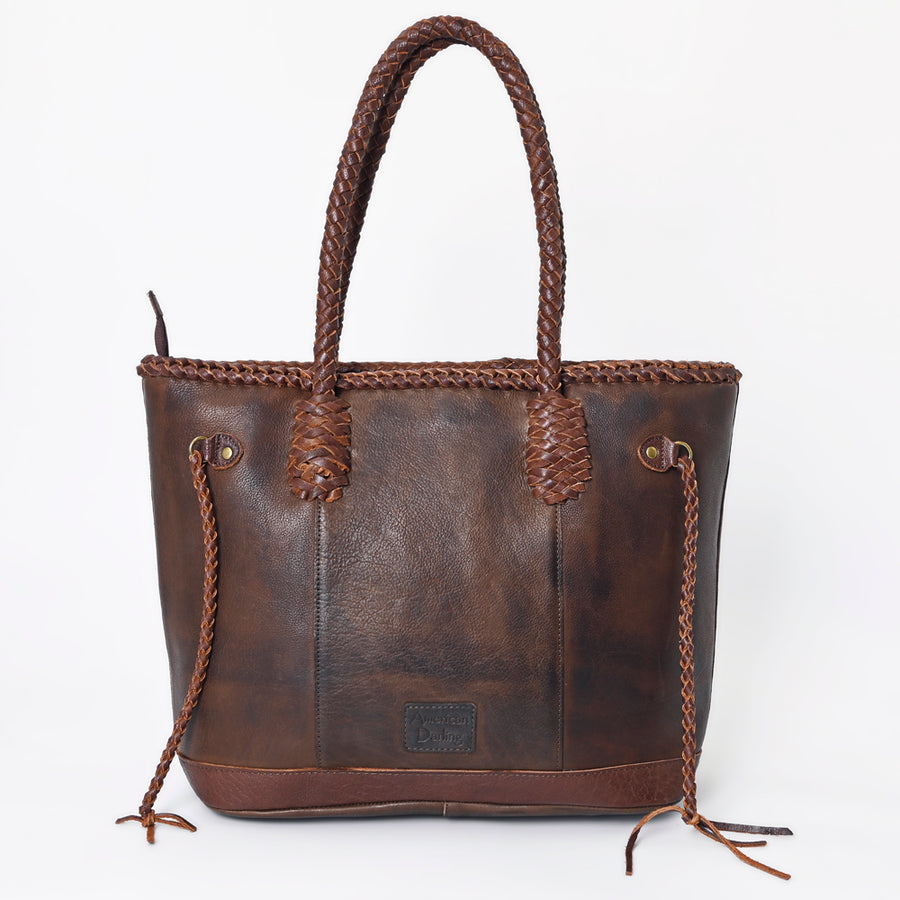 American Darling Tote Bag Western Genuine Leather Handcrafted Large Purse with Turquoise Stone, Fringes and YKK Zipper