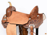 Flex Tree Western Horse Saddle In American Leather Barrel Trail Hilason