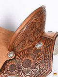 Flex Tree Western Horse Saddle In American Leather Barrel Trail Hilason