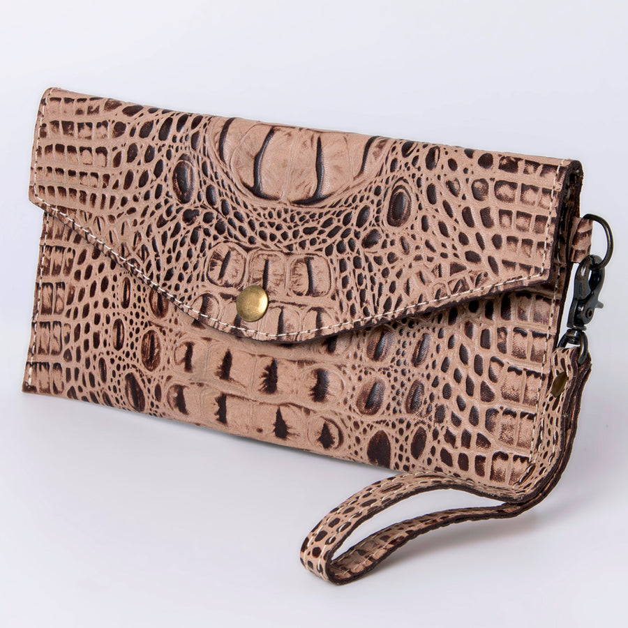 American Darling Crocodile Embossed Western Leather Wallet - Uhorse