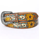 American Darling ADBLF204-L Beautifully Hand Tooled Genuine American Leather Belt Men and  Women