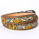 American Darling ADBLF204-L Beautifully Hand Tooled Genuine American Leather Belt Men and  Women