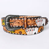 Beautifully Hand Tooled Hand Painted Genuine American Leather Belt Men and Women