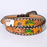 Beautifully Hand Tooled Hand Painted Genuine American Leather Belt Men and Women