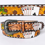 Beautifully Hand Tooled Hand Painted Genuine American Leather Belt Men and Women