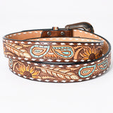 Beautifully Hand Tooled Hand Painted Genuine American Leather Belt Men and Women