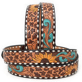 American Darling ADBLF207-L Beautifully Hand Tooled Genuine American Leather Belt Men and  Women