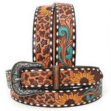 American Darling ADBLF207-L Beautifully Hand Tooled Genuine American Leather Belt Men and  Women