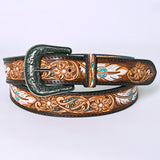 American Darling ADBLF209-L Beautifully Hand Tooled Genuine American Leather Belt Men and  Women