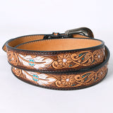 American Darling ADBLF209-L Beautifully Hand Tooled Genuine American Leather Belt Men and  Women