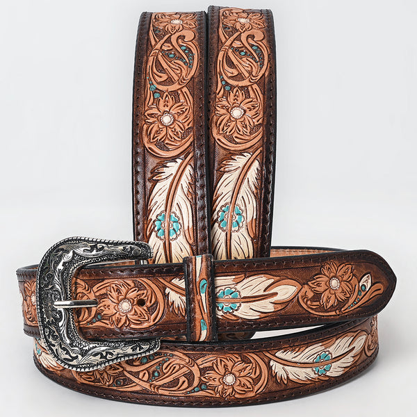 American Darling Beautifully Hand Tooled Genuine American Leather Belt Men and Women - Uhorse