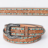 Beautifully Hand Tooled Hand Painted Genuine American Leather Belt Men and Women