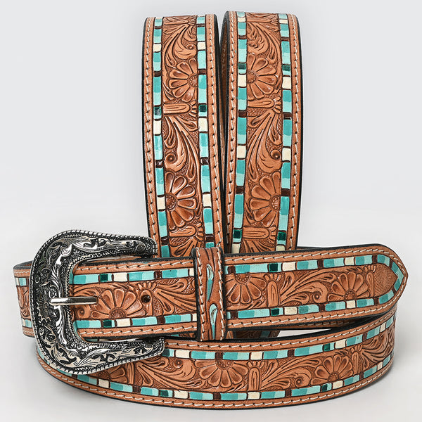 Beautifully Hand Tooled Painted Genuine American Leather Belt Men and Women - Uhorse