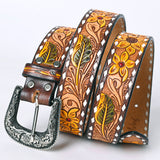 American Darling ADBLF211-L Beautifully Hand Tooled Genuine American Leather Belt Men and  Women