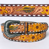 American Darling ADBLF211-L Beautifully Hand Tooled Genuine American Leather Belt Men and  Women