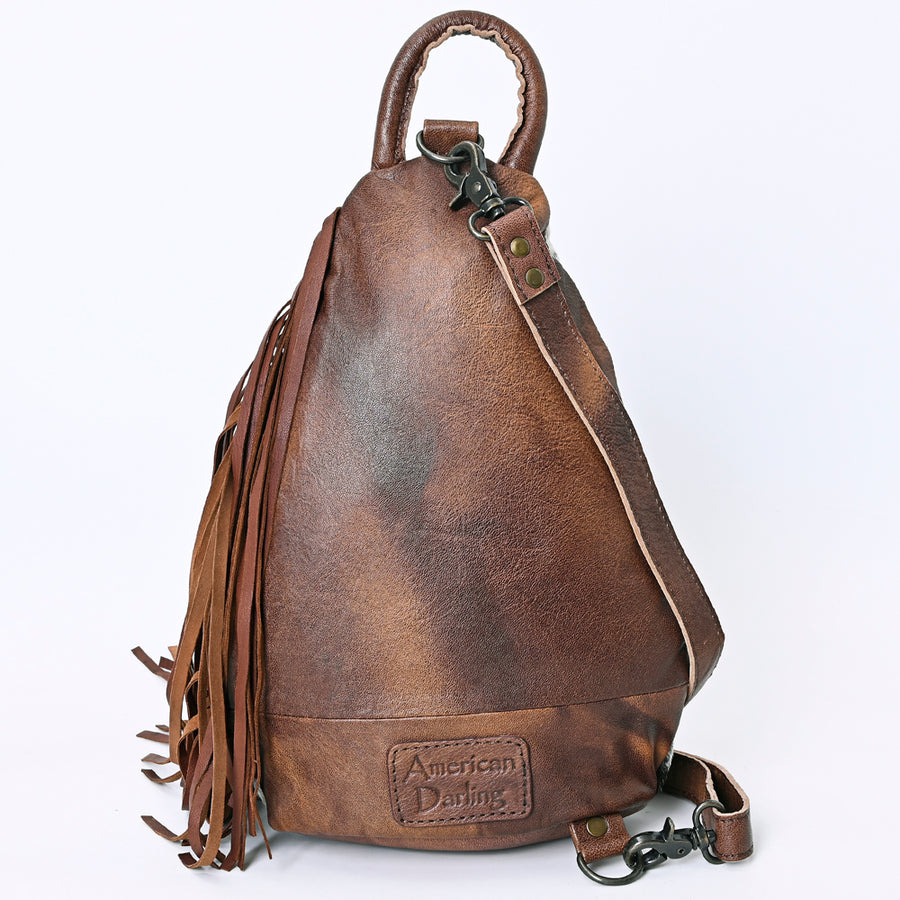 American darling Western Leather Sling Bag with Fringes, Hair-On Cowhide & Saddle Blanket  – Handcrafted, Stylish & Durable, Perfect for Everyday Use