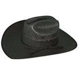 Size 6 7/8 Lonestar Menard Black Straw Cowboy Hat by Hilason – Cowboy and equestrian accessories