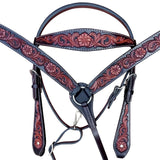 Western American Leather Hand Tooled Horse Tack Set Comfytack Brown
