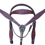 Western American Leather Hand Tooled Horse Tack Set Comfytack Brown