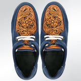 American Darling ADFT118 Hand tooled carved genuine leather trim lightweight shoe footwear slip on - Uhorse