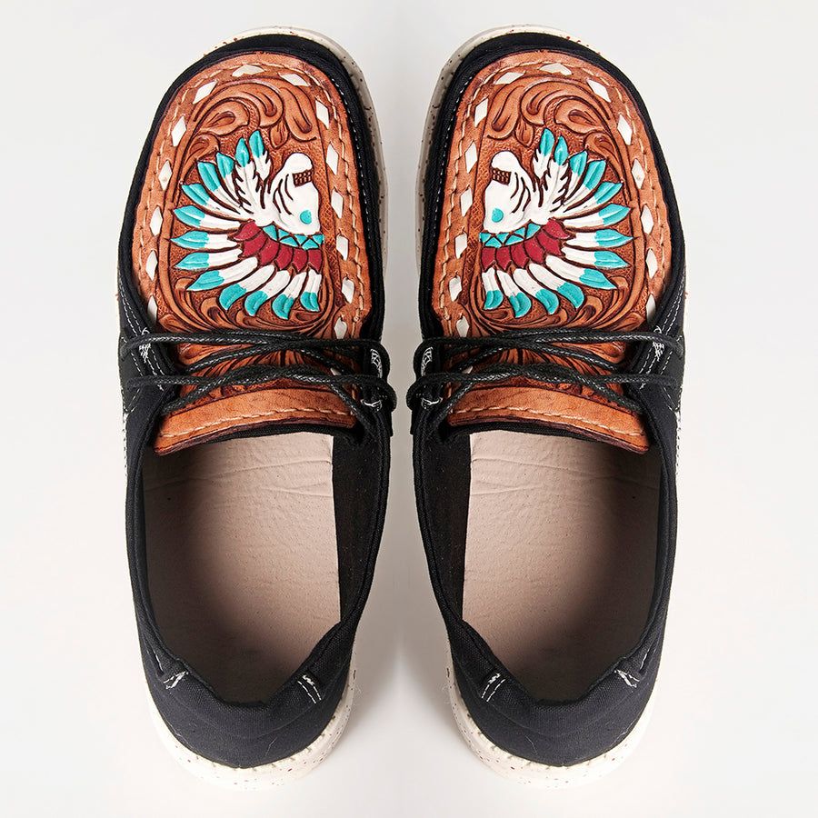 American Darling ADFT133BK1 Hand tooled carved genuine leather trim by Hilason – Cowboy and equestrian accessories