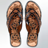 American Darling ADFTE101 Hand tooled carved genuine leather sandal footwear flip flop - Uhorse