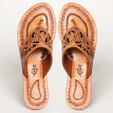 American Darling ADFTE104A Hand tooled carved genuine leather sandal by Hilason – Cowboy and equestrian accessories