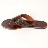 American Darling ADFTE104B Hand tooled carved genuine leather sandal footwear flip flop