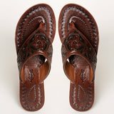 American Darling ADFTE104B Hand tooled carved genuine leather sandal by Hilason – Cowboy and equestrian accessories