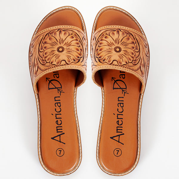American Darling ADFTE106 Hand tooled carved genuine leather sandal by Hilason – Cowboy and equestrian accessories