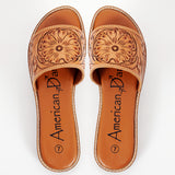 American Darling ADFTE106 Hand tooled carved genuine leather sandal footwear flip flop