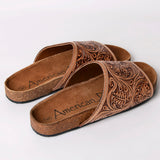 American Darling ADFTE108 Hand tooled carved genuine leather sandal footwear flip flop